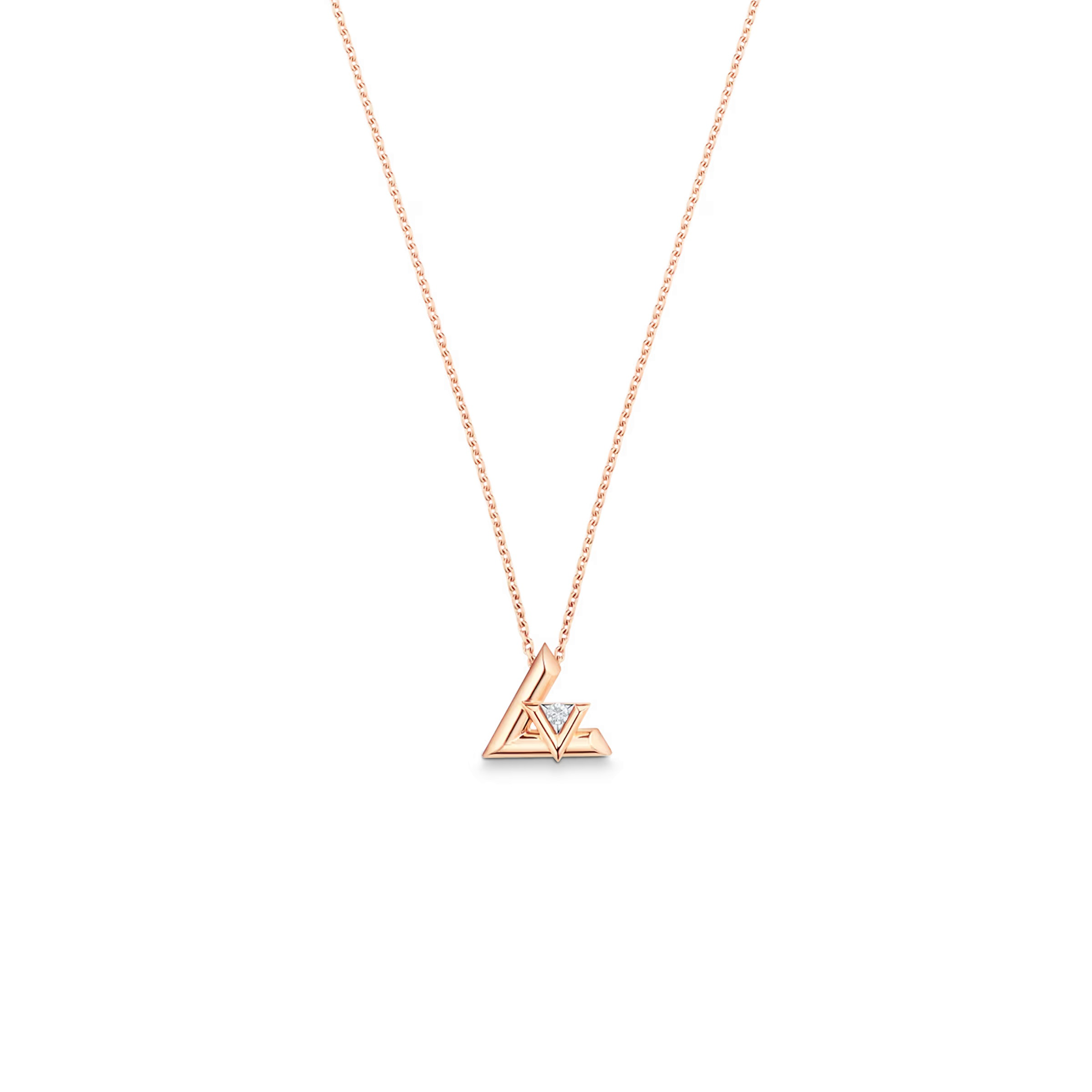 LOUIS VUITTON LV VOLT ONE SMALL PENDANT, PINK GOLD AND DIAMOND Q93813